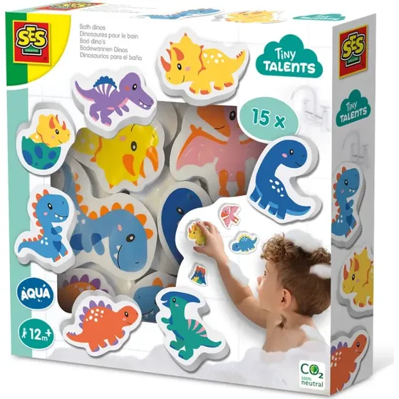 SES Creative Tiny Talents Bath Dinos  15 skumdinosaurer