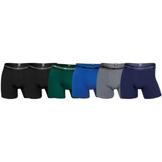 JBS 6-pak bambus boxershorts - sort/marine/blå
