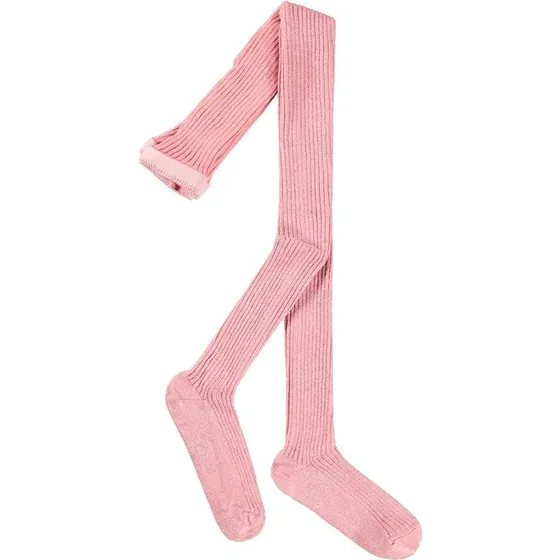 Molo Glitter Rib strømpebukser - Lyserød 62-68