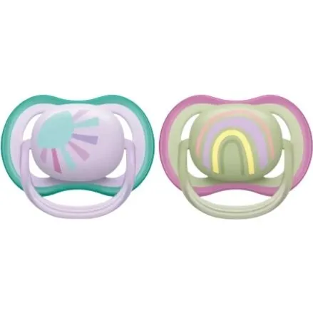 Philips Avent SCF085/59 Ultra Air-sutter 06 m, 2 stk (regnbue)