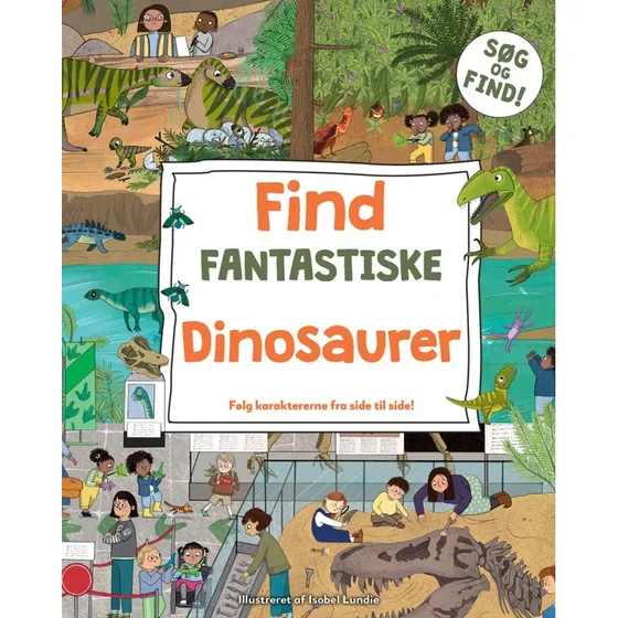 Find fantastiske dinosaurer – papbog, søg-og-find børnebog