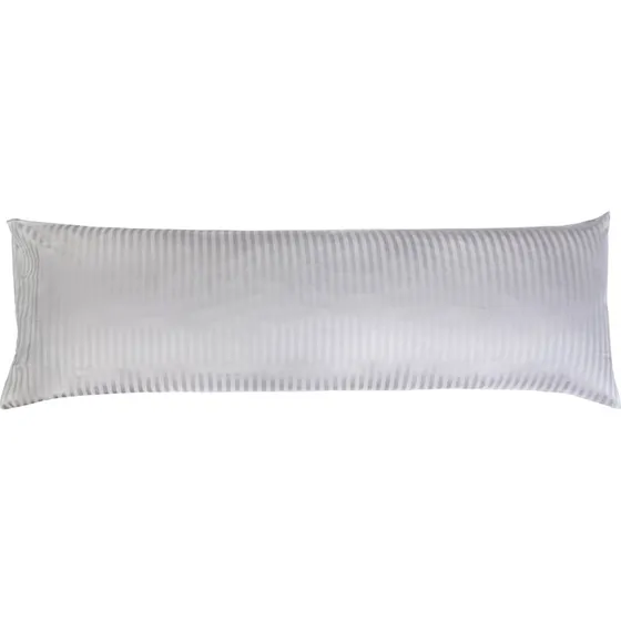 Borg Living pudebetrk 50x150 cm - 100% bomuldssatin, lysegr striber