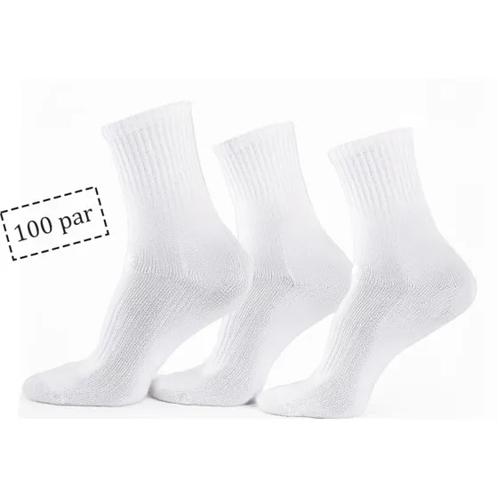 Tennissokker  100 par hvide str. 43-47 (unisex)