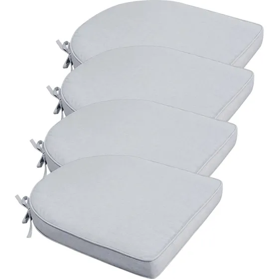 Nordstrand Home siddehynder 4 stk. 48x49 cm, 6 cm – lysegrå