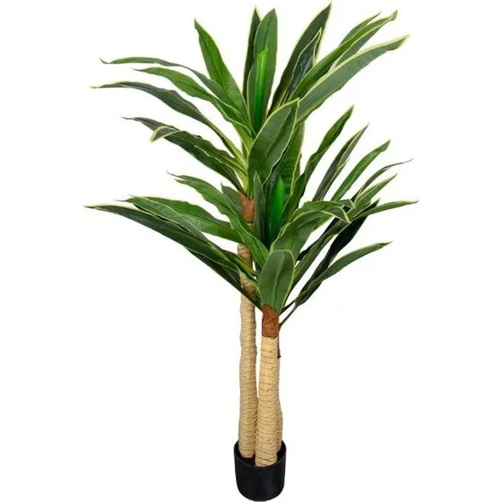 Kunstig Dracena 170 cm - Grøn gulvplante i sort potte