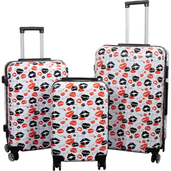 Kiss & Love kuffertst 3 stk.  hardcase med 4 hjul