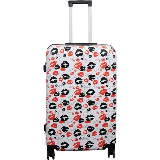 Kiss & Love Stor hardcase kuffert 104 L  rde/sorte lber