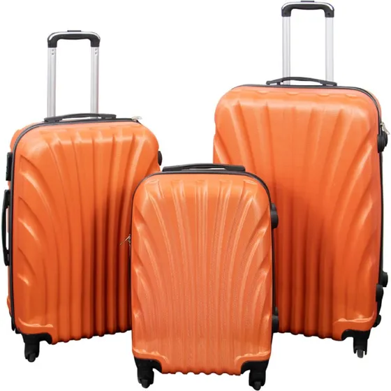Kuffertsæt 3 stk. Musling orange – Hardcase ABS, 4 hjul