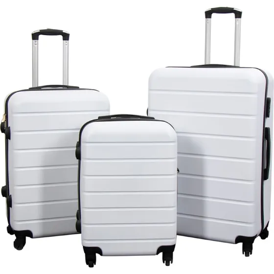 Strib Hardcase kuffertst 3 stk.  Hvid (kabin, mellem, stor)