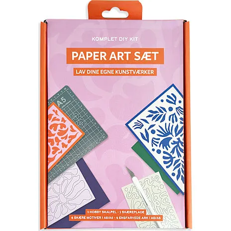 Skæresæt til papir med skalpel og skæreplade