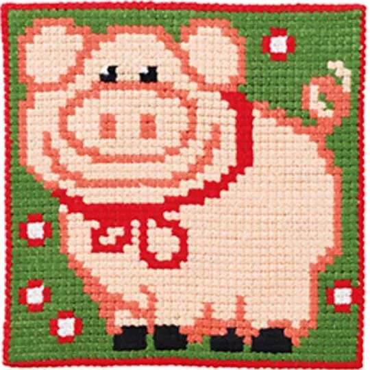 Permin Børnestramaj Gris 25x25 cm - Broderikit