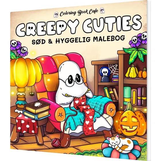 Coloring Book Cafe Creepy Cuties Cozy Coloring, hæftet, 72 sider