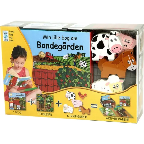 Min lille bondegrd - Aktivitetsske med bog og puslespil