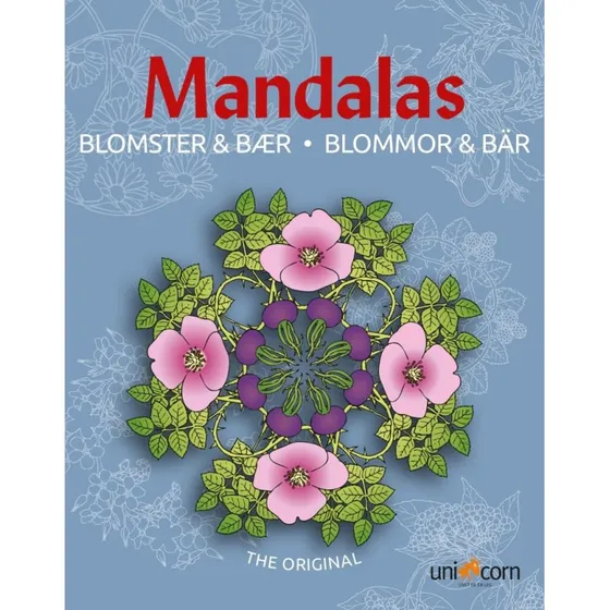 Mandalas med Blomster & Bær – malebog (paperback)