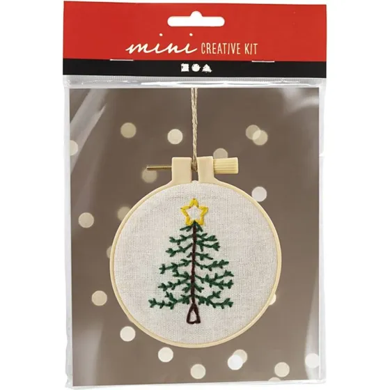 Mini DIY Kit Broderi Juletræ, 1 stk