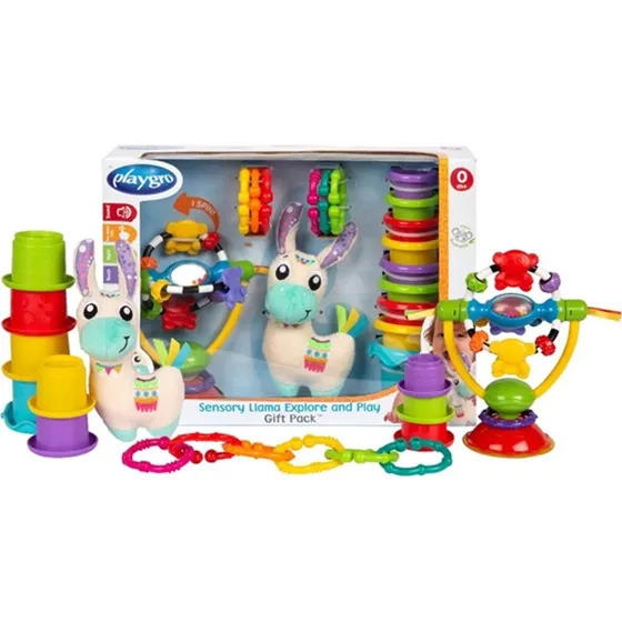 Playgro Sensory Llama Explore and Play gaveæske