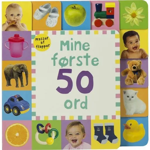 Mine frste 50 ord  papbog med flapper (fra 12 mdr.)