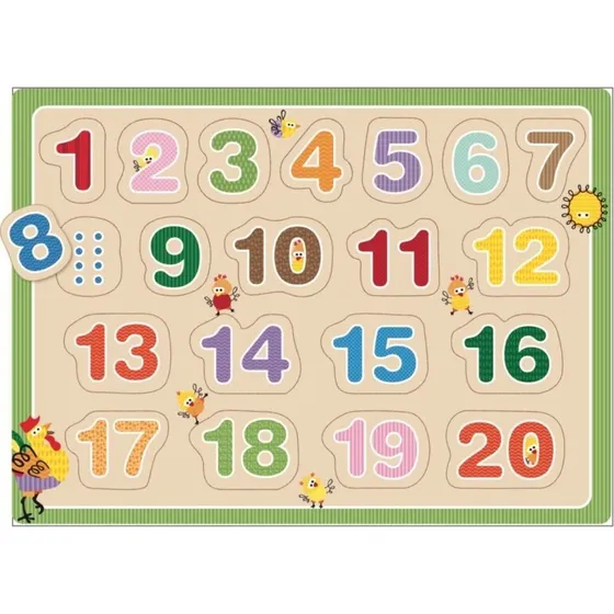 Barbo Talpuslespil i træ 1-20, 20 brikker