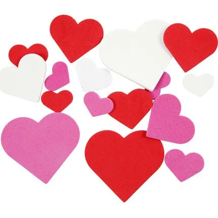 Creativ Company Selvklbende skumhjerter 200 stk 20-50 mm