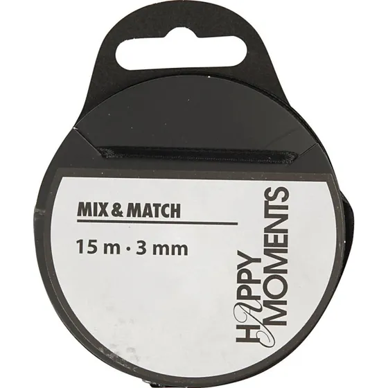 Creativ Company Satinbnd 3 mm x 15 m - Sort