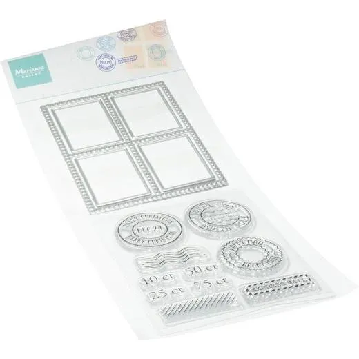 Marianne Design CS1177 Clearstamp & Dies – Postage Stamp sæt (63×80 mm)
