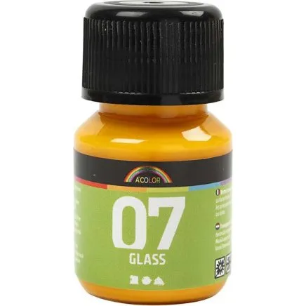 A-Color Glass lakmaling, gul 30 ml