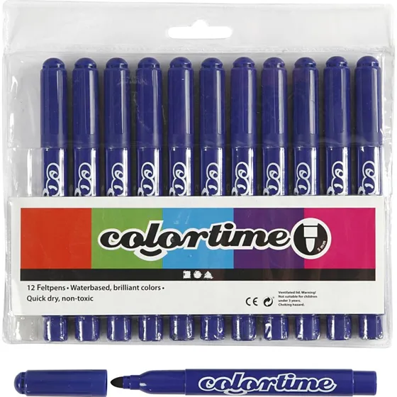 Creativ Company Colortime tuscher, mrkebl 12 stk