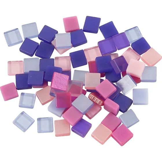 Minimosaik 5x5 mm, 2 mm tykkelse – lilla/mørk lilla, 25 g