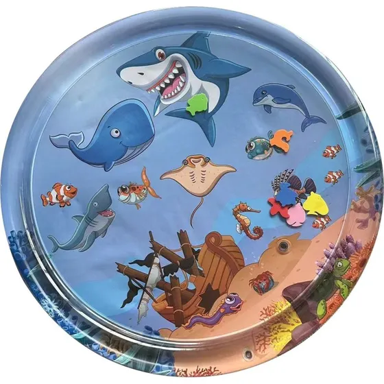 Magni Baby vandlegemåtte, rund blå - havdyr (3+ mdr)