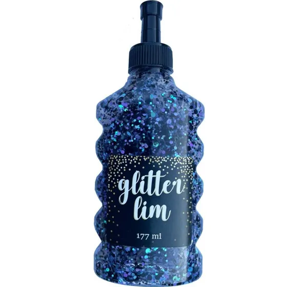 Glitterlim Grov glitter  Black/Blue