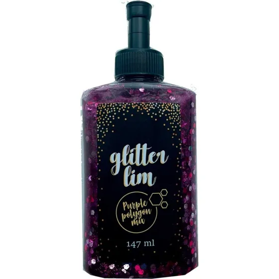 Glitterlim Purple Stjerne Mix