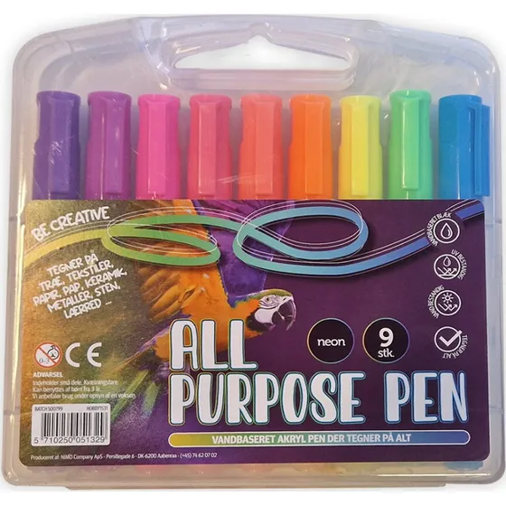 Stentusser 9 stk neon med boks og hndtag