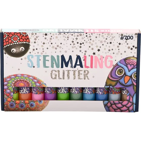Hobby Mate Stenmaling 10x30 ml  Glitter