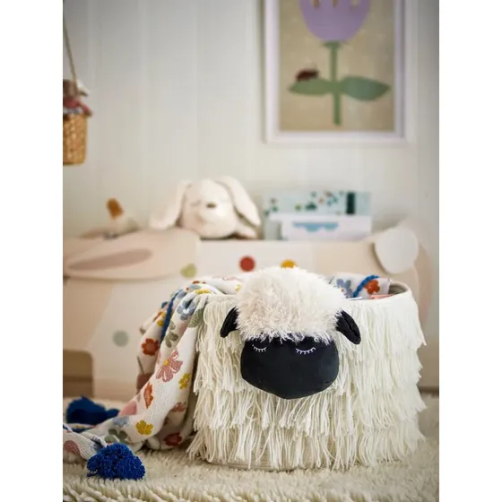 Bloomingville MINI Dolly kurv, hvid polyester (40x30x25 cm)