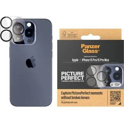 PanzerGlass PicturePerfect linsebeskytter til iPhone 15 Pro/15 Pro Max – sort