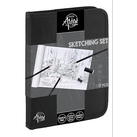 Tegnesæt i stofetui, 17 dele