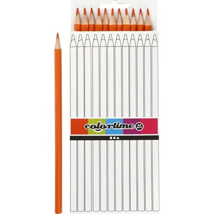 Colortime trekantede farveblyanter 17 cm, 3 mm mine, orange 12 stk