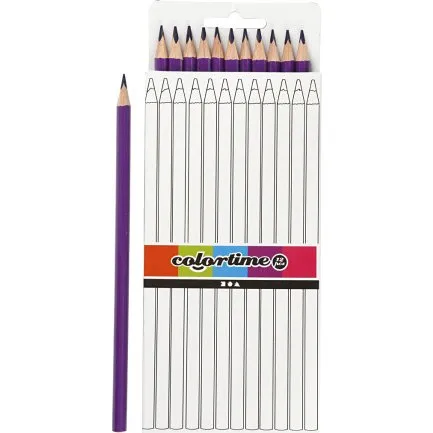 Colortime Farveblyanter Jumbo 17 cm, 3 mm mine, lilla, 12 stk