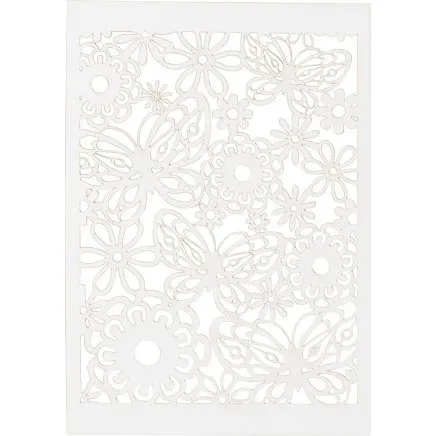 Creativ Company mnstret hvid karton 10 stk (10,5x15 cm, 200 g)