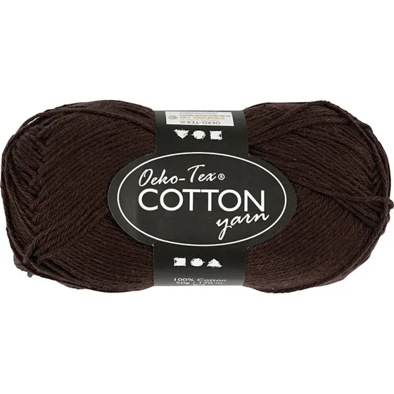 Creativ Company Bomuldsgarn 50 g (170 m) Mrk brun