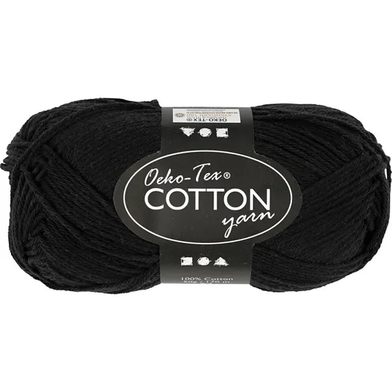 Creativ Company Cotton bomuldsgarn 50 g (170 m)  Sort