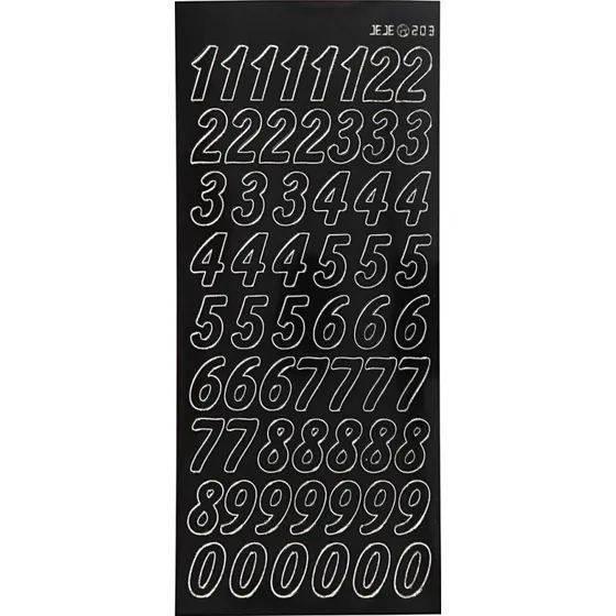 Creativ Company Tal-klistermrker, store tal - Sort (1 ark)