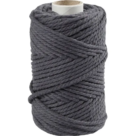 Creativ Company - Macraméreb 4 mm, 55 m, grå
