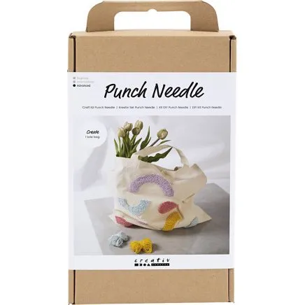 Creativ Company Punch Needle DIY-kit  Mulepose, pastelfarver