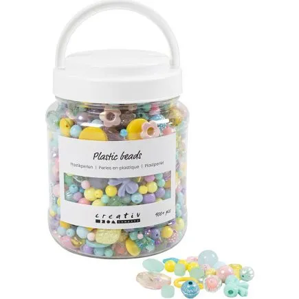 Creativ Company Plastperler 535 mm, hul 18 mm, 700 ml ass.