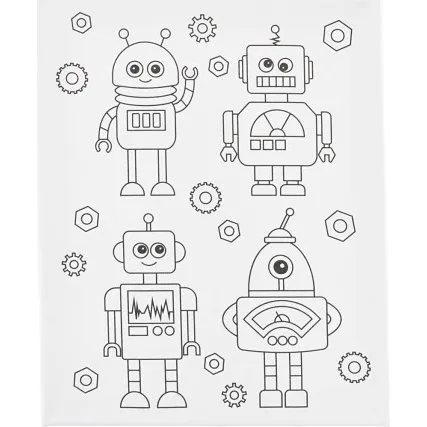 Creativ Company Malerlrred med print - Robotter 24x30 cm