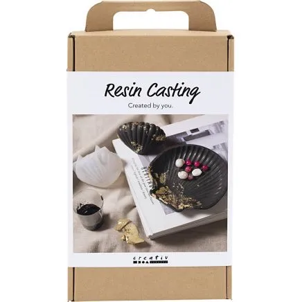 Creativ Company DIY Kit Resin Stbning  Musling, Sort/Guld