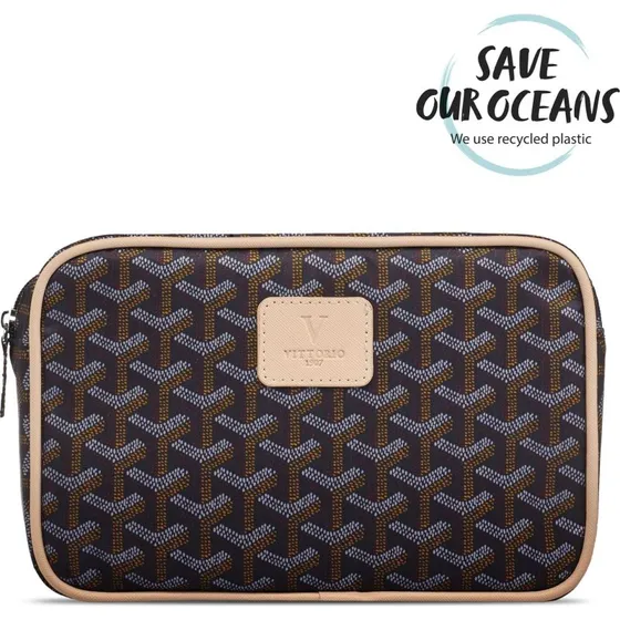 Cimi Vittorio Toilettaske 29x17x12 cm - Bl/Brun