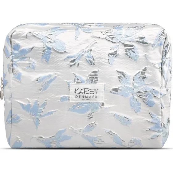 Karen Denmark Toilettaske - Bl/hvid brokade