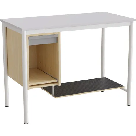 Sybord 133 1200x600 H900 grå laminat, hvidt stel